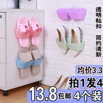 Bathroom trailer rack wall-mounted non-perforated toilet shoe rack storage and space-saving shoes artifact shoe holder