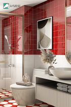 White horse retro Morocco Spain pure color square tiles Nordic bathroom bathroom kitchen hand tile