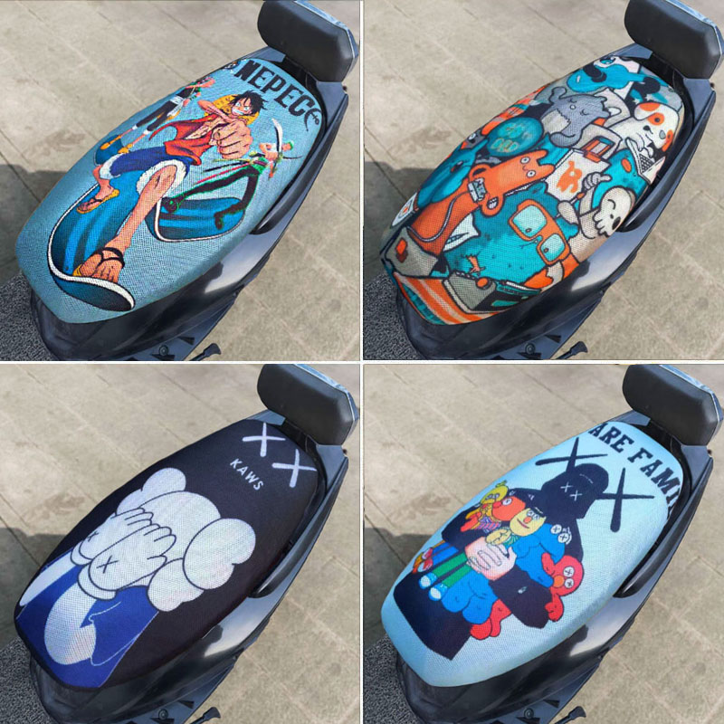 New sun protection pedal electric car seat cushion sleeve locomotive heat insulation breathable grid seat cover universal stain resistant without falling color