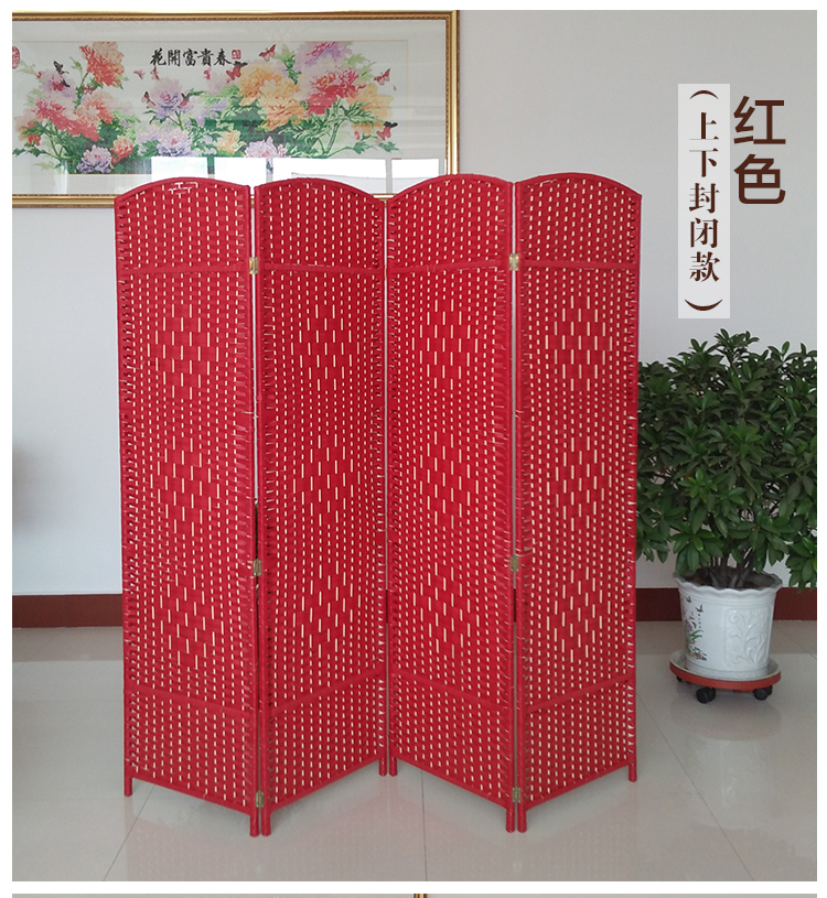 Handmade màn hình màu rơm phân vùng phòng khách màu xanh lá cây khách sạn trường gấp di động thời trang màn hình đơn giản màn hình gấp - Màn hình / Cửa sổ mẫu vách gỗ cầu thang