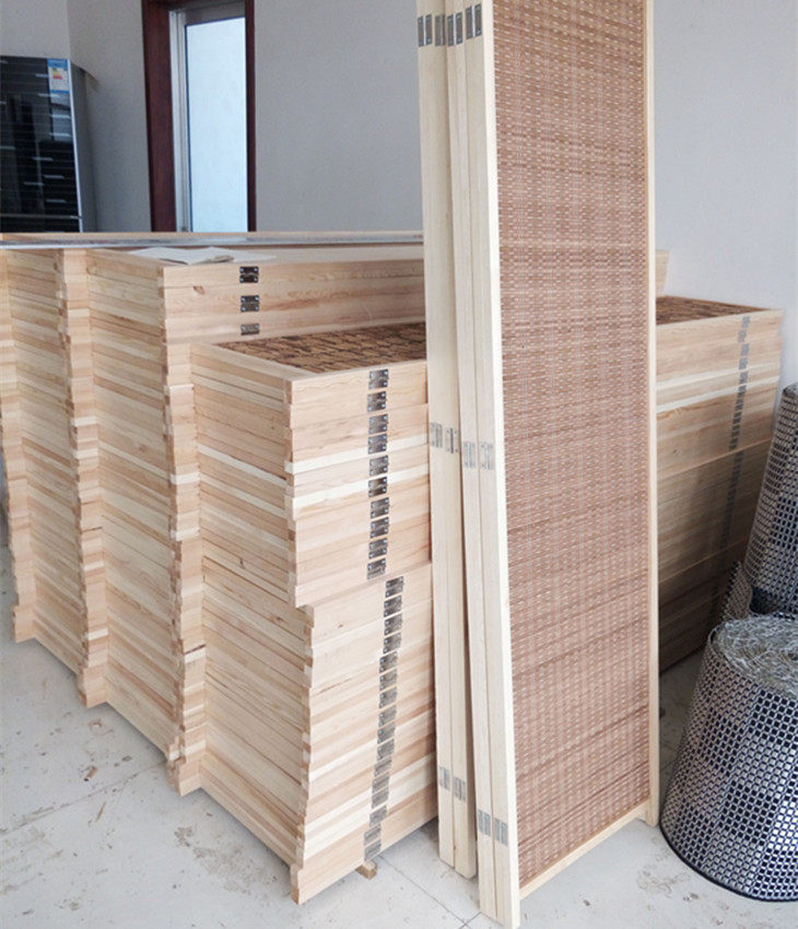 ширма 芦苇帘子酒店咖啡厅松木屏风半透光屏风餐厅酒店屏风折屏屏风隔断