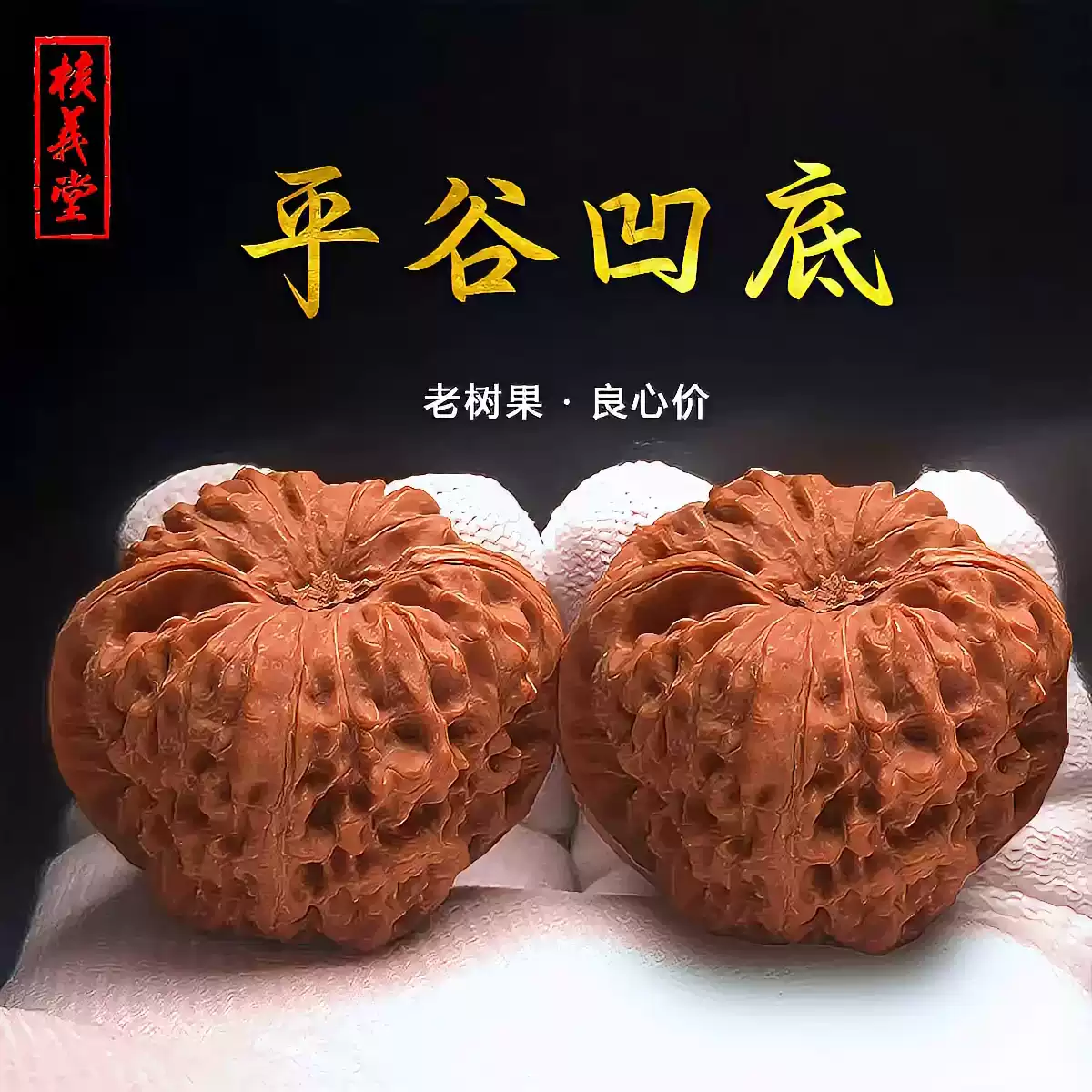 文玩堂：曹大龙文玩胡桃（小众高端） 文玩核桃精品收藏级小众霸王龙狮子头的手盘玩天然野生麻核桃一对-淘宝
