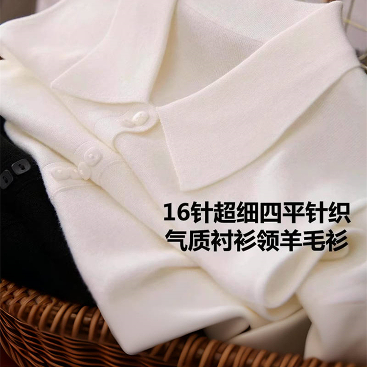 Matching Wool Shirt Collar Fake Collar Knit Vest for Autumn and Winter, Sleeveless Inner Layering Top for Women, Layering Base Shirt