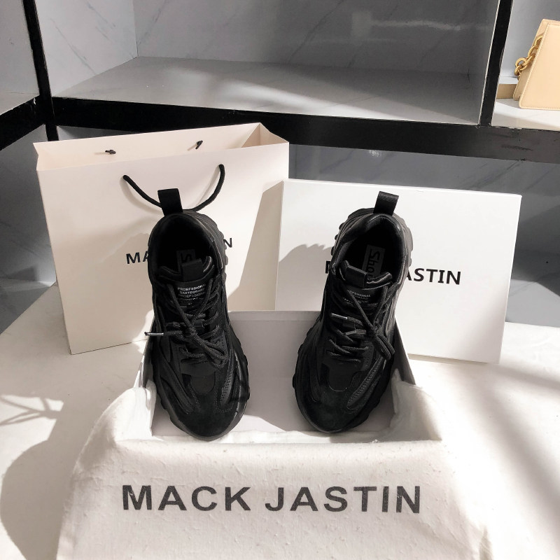 Hong Kong MACK JASTIN leather daddy shoes women's 2022 summer new thick-soled heightened sports casual shoes