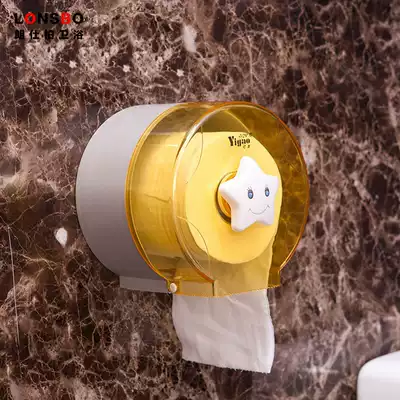 Cosmetic room roll sanitary carton non-punching cute creative round tissue box home waterproof sanitary carton paper holder wall-mounted