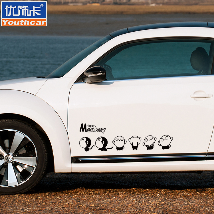 Youxiaka MONKEY little monkey car stickers Personalized body stickers Funny car stickers creative car stickers