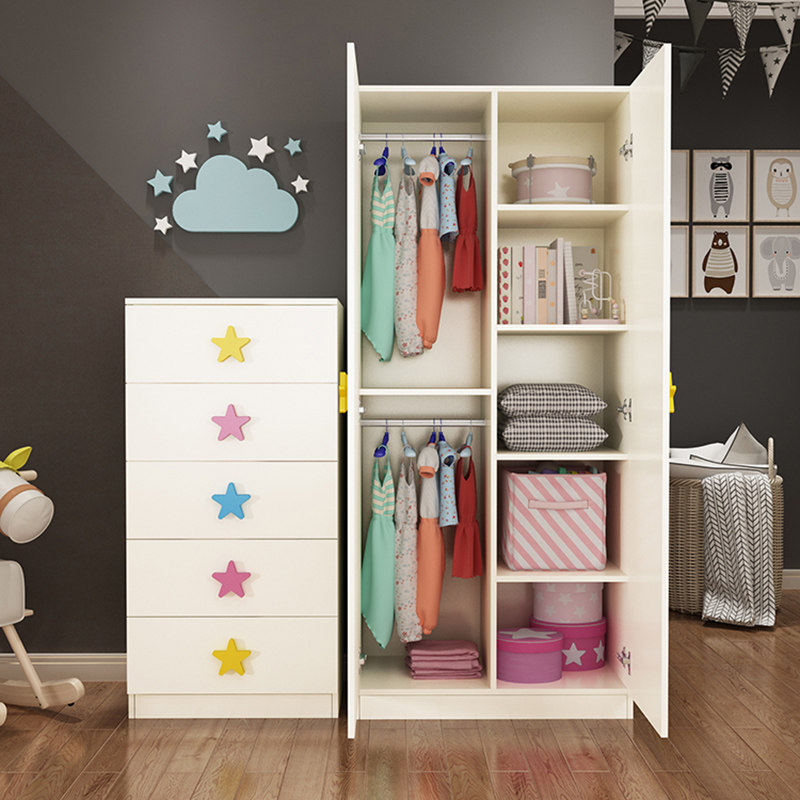 Children's wardrobe cartoon economy simple modern girl bedroom storage cabinet simple combination baby home wardrobe