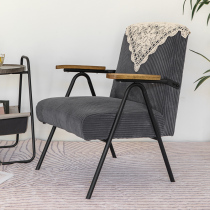 Day-style extremely minimalist cloth art single small sofa Balcony Bedroom Furniture Living-room Solid Wood Armrest Mesh Red Casual Chair