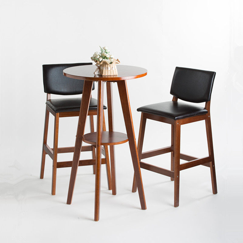 American Trekwood Log Milk Tea Shop Clothing Shop Home Bar Table Bar Table And Chairs High Footstool Combinations Bar Table Bar Chair