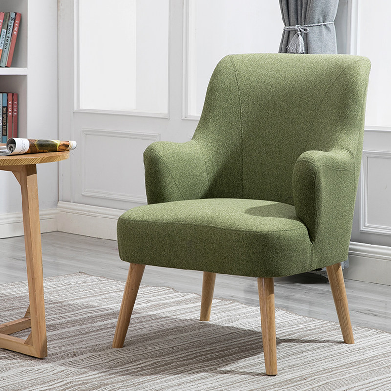 Sanskrit Nordic minimalist one-man fabric sofa Leisure chair Balcony Book Room Living-room Home Innate Cafe Café Sofa