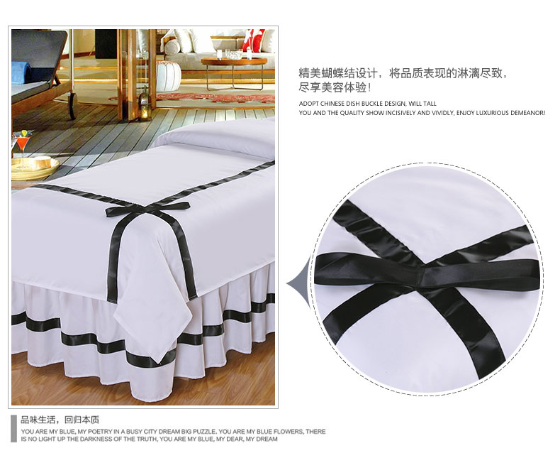 Beauty bed cover bốn bộ thẩm mỹ viện trắng ga spa