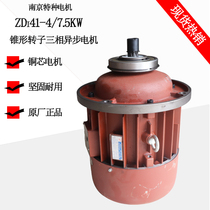 Nanjing special motor ZDI41-4 7 5KW conical rotor motor 5T electric hoist lifting motor