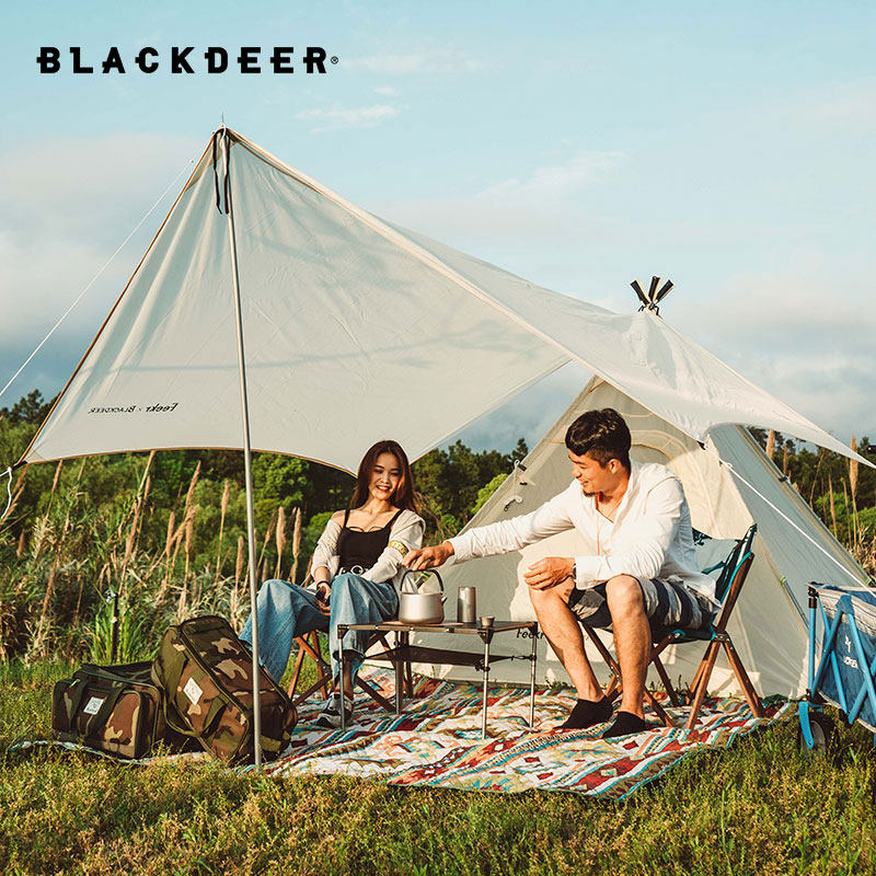 Black Deer retreat Indian tent Canopy combination set Outdoor camping shade rainproof Home self-driving tour Light luxury