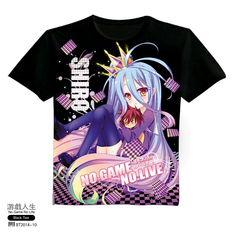 [giải phóng mặt bằng] cuộc sống trò chơi COS trắng trống anime đen áo phông ngắn tay quần áo cosplay điểm - Cosplay