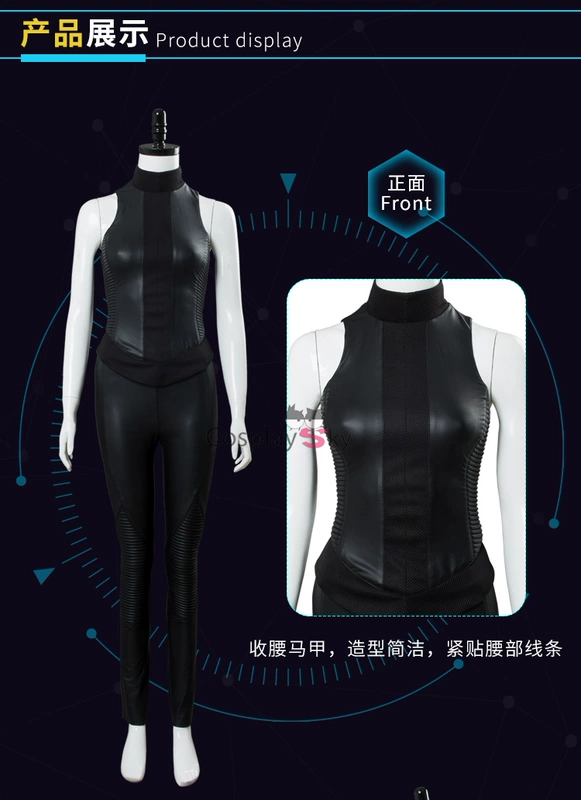 Alita: battle angel cos 铳 cùng một đoạn vest da vest quần da quần chiến đấu cosplay quần áo - Cosplay