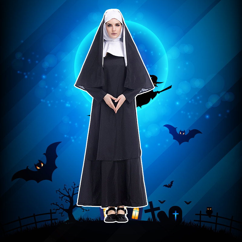 Spot nuns cos cos to Halloween Cosplay clothing missionary priest serving Father Mary