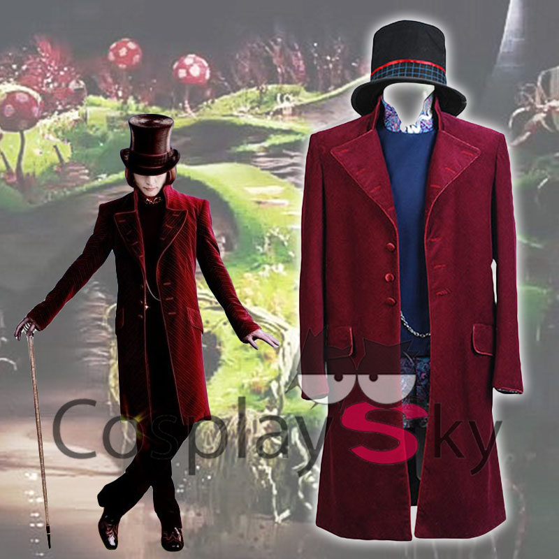 Charlie and the Chocolate Factory cos Willy Wonka cos suit full COSPLAY costume Halloween