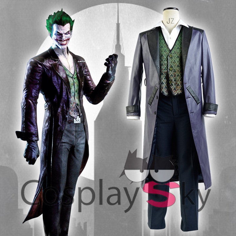 T spot Batman: Arkham Origin black gate cos super villain clown full cosplay costume