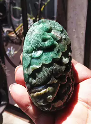 Du Jade hand piece Nanyang natural Dushan jade sky blue year after year to grasp the hand play piece 5