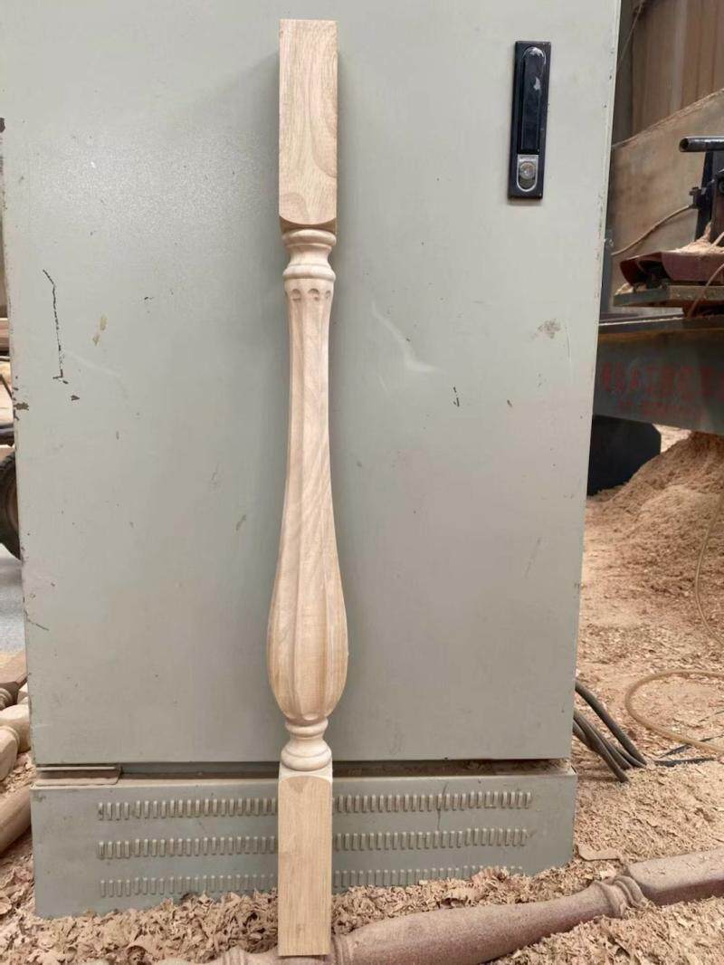 Oak Thai rubber wood small column large column white stubble 35 Number of silk melon column solid wood stair upright post handrail solid wood splicing