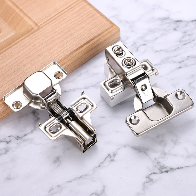 Super short section short arm hinge damping hydraulic buffer hinge clothes integral cabinet twisted chain stainless steel straight bending full cover