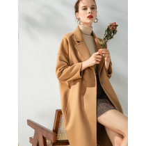 Camel double-sided cashmere coat womens long 2020 new high-end Hepburn wind wool autumn and winter coat women