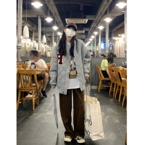 Lingge letters retro Hong Kong wind padded baseball clothing women's 2021 autumn and winter new academic style loose cotton-padded jacket coat tide