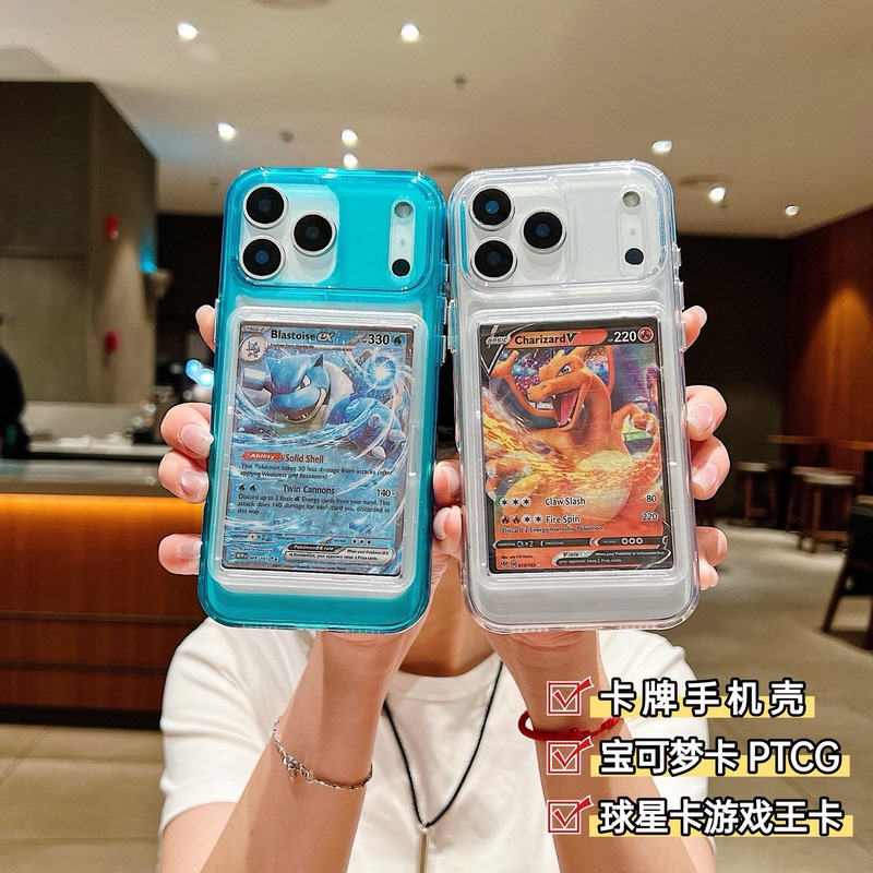 64X90 New Card Game Pokémon Phone Case Suitable for Apple 17 Pro Max, Can Insert Cards, Silicone Protective Case, iPhone 16 Pro, Star Card, Yu-Gi-Oh Card, Full Coverage Transparent Card Holder Frame 64X90 New Card Game Pokémon Phone Case Suitable for Apple 17 Pro Max, Can Insert Cards, Silicone Protective Case, iPhone 16 Pro, Star Card, Yu-Gi-Oh Card, Full Coverage Transparent Card Holder Frame