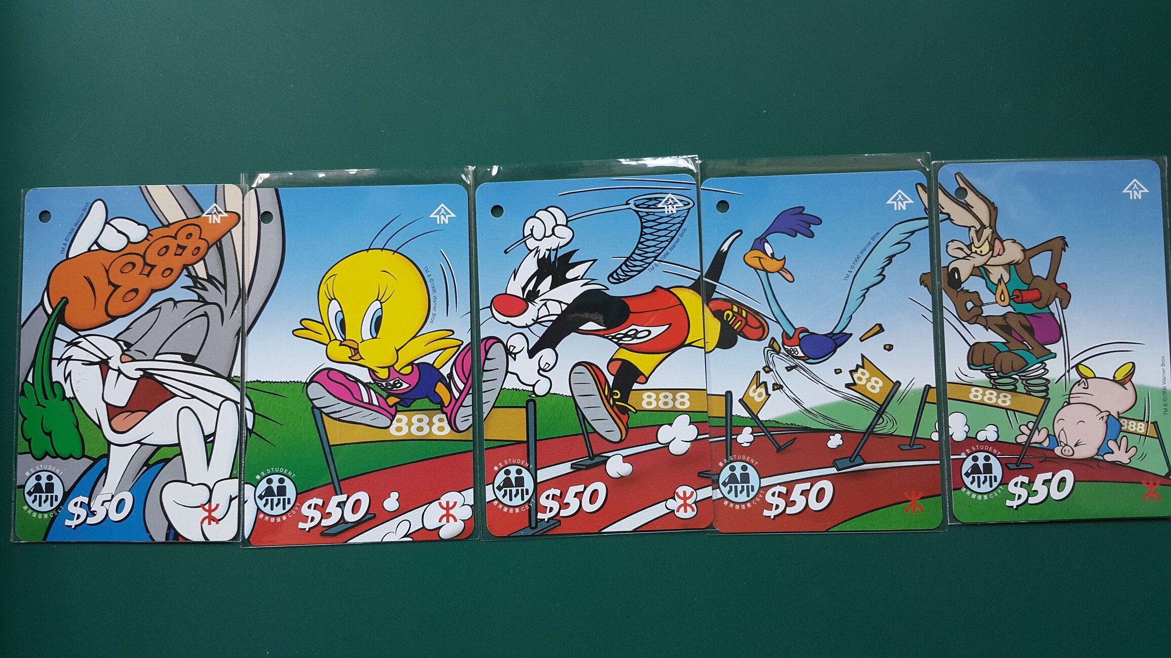 Set of Hong Kong cartoon character subway student universal ticket