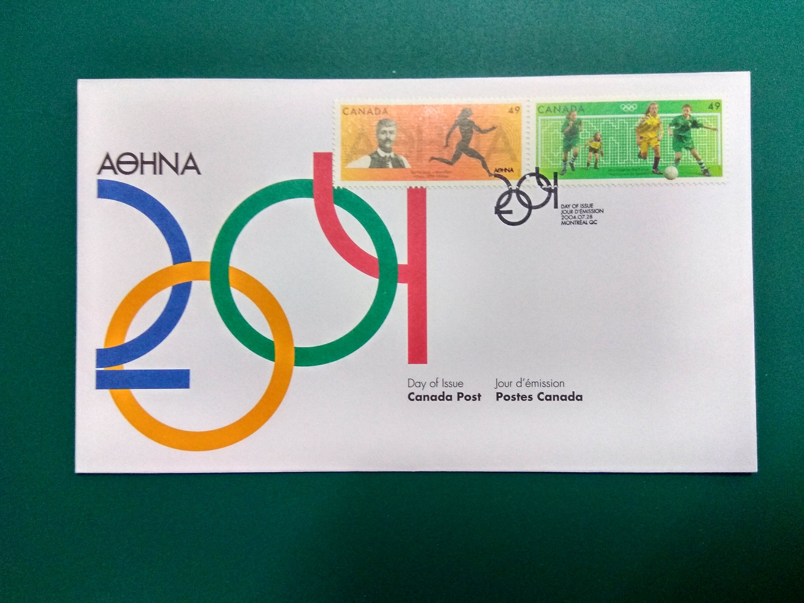 Canada 2004 28th Olympic Games Stamp First Day Covers