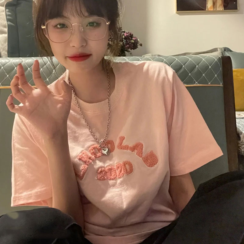 Otters-Royce outlets2022 new summer short sleeve T-shirt female cotton semi-cuff undershirt CX1736