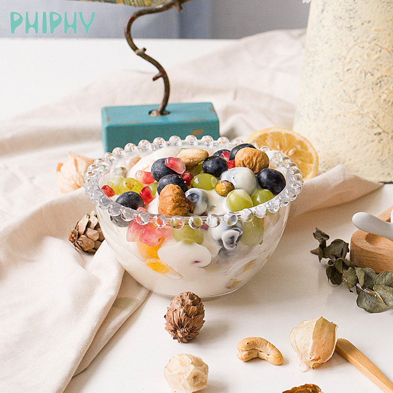 Non Non Glass Bowl Cute Round Pearl Side Bowls Creative Salads Bowl Sweet bowls Home rice bowls Pre-tune bowls transparent Small bowls