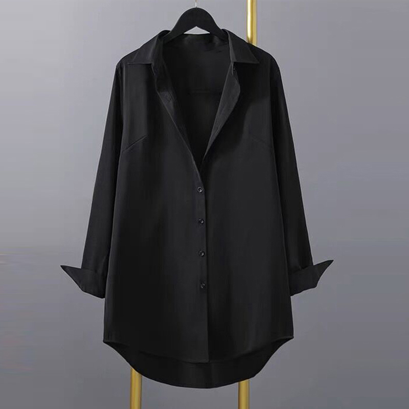 Women's Summer Mid-Length Long-Sleeve Shirt, Korean Style, Loose Casual Boyfriend Style Shirt, Bf Top, Pajamas, Sexy Outerwear Women's Summer Mid-Length Long-Sleeve Shirt, Korean Style, Loose Casual Boyfriend Style Shirt, Bf Top, Pajamas, Sexy Outerwear