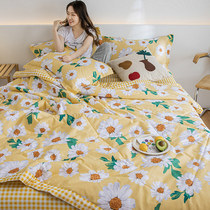 100% cotton student summer quilt Air conditioning quilt Summer cool quilt 100% cotton thin quilt single double spring and autumn summer quilt core