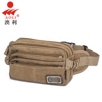 Mens belt bag canvas multifunctional sports outdoor cross-body bag Korean version of the tide casual chest bag single shoulder cross bag mens bag