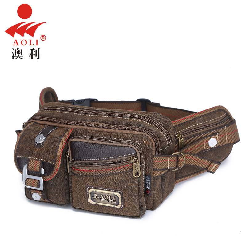 Canvas Pocket Men's Multifunctional Practical Wear-Wear Chest Bag Men's Bag Retro Mobile Phone Sport Diagonal pack Express Courier Purse