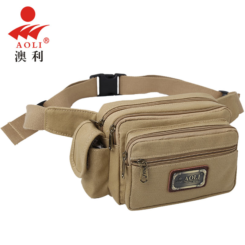 Men's pocket Men's multifunctional Canvas Chest Bag Casual Han Version Tide Single Shoulder Slanted Satchel Business Cashier Bag to collect the money bag