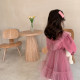 Girls dress autumn and winter new children's long-sleeved princess dress baby Korean style foreign style mesh skirt plus velvet skirt