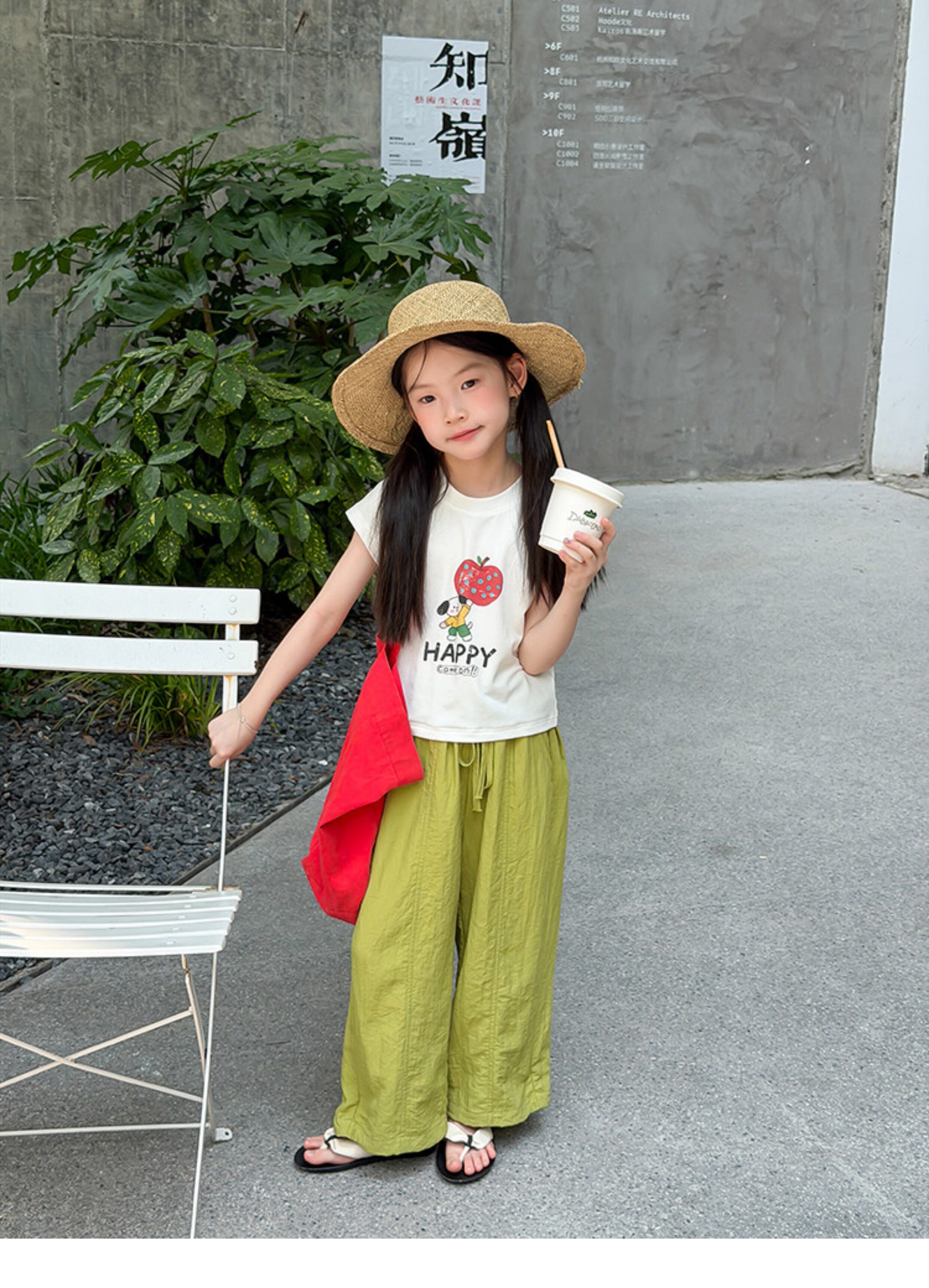儿童夏季莱赛尔氨纶冰感甜辣风修身短款T恤女童卡通印花短袖上衣 — 20