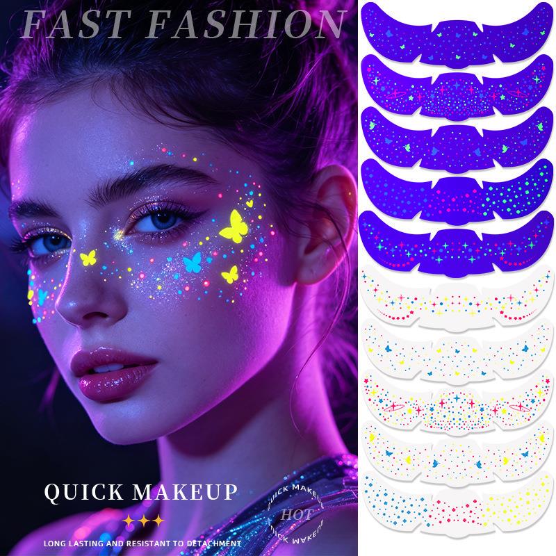 Flashing Fluorescent Freckle Makeup Face Stickers Waterproof Luminous Temporary Tattoo Stickers Temporary Tattoos Flashing Fluorescent Freckle Makeup Face Stickers Waterproof Luminous Temporary Tattoo Stickers Temporary Tattoos