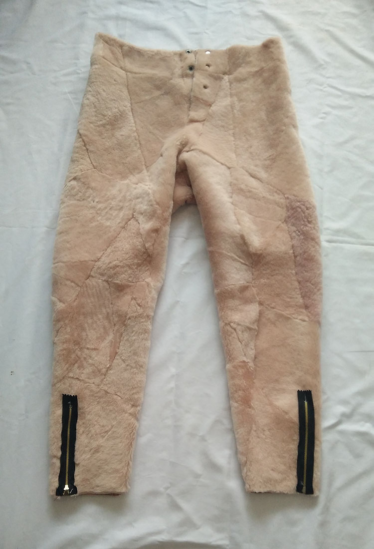 Quần cotton nam và nữ xén lông cừu một chiếc quần da lót da cừu cao eo quần da cừu quần áo thời trang