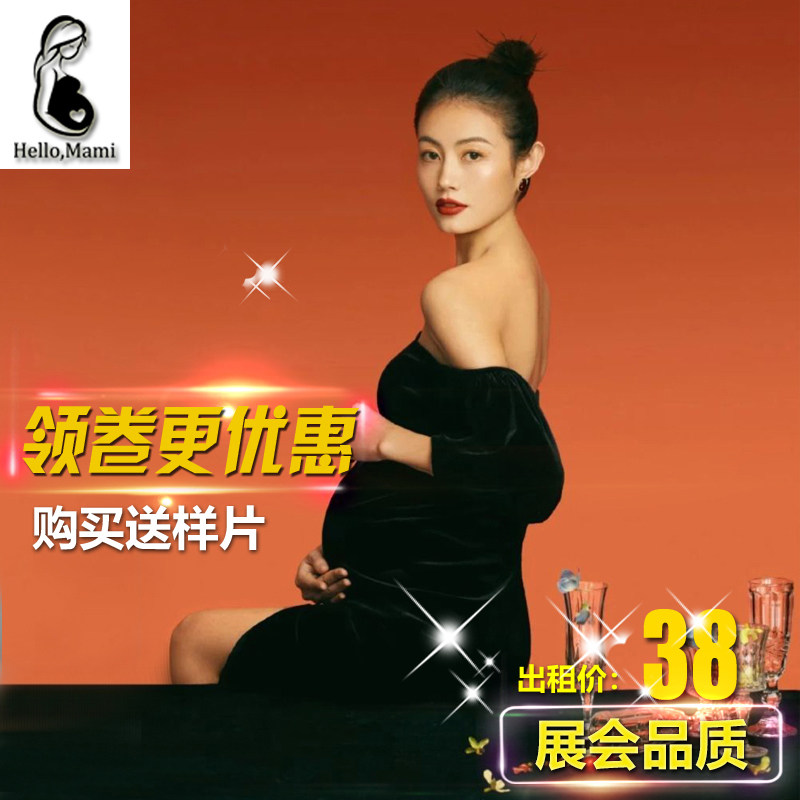 2021 new photo studio shooting photo studio black corduroy split dress one-shoulder pregnant women art photo clothing