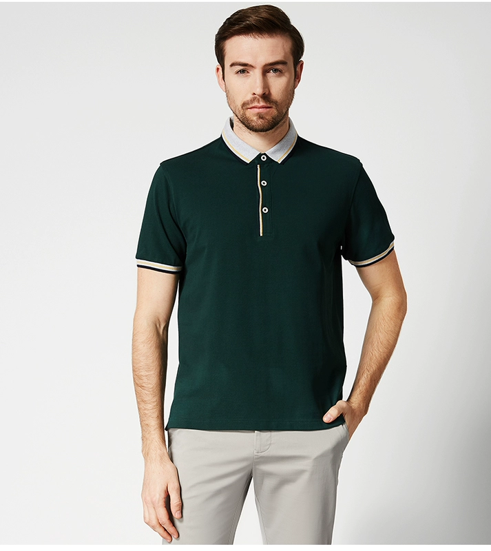 Satchi Sha Chi Ve Áo ngắn tay áo T-Shirt nam kinh doanh bình thường bông nam polo áo mùa xuân và mùa hè sản phẩm mới áo thun nam tay ngắn cổ trụ