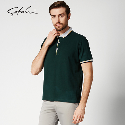 Satchi Sha Chi Ve Áo ngắn tay áo T-Shirt nam kinh doanh bình thường bông nam polo áo mùa xuân và mùa hè sản phẩm mới Áo phông ngắn