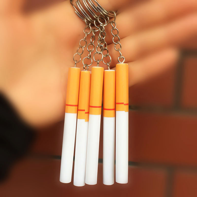 Interesting and Realistic Internet Celebrity ins Artificial Cigarette Keychain Car Key Pendant Cigarette Butt DIY Earrings Ear Clips Accessories
