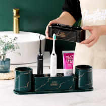 Mouthwash cup set punch-free toilet bathroom washstand rack placement rack electric toothbrush toothpaste rack
