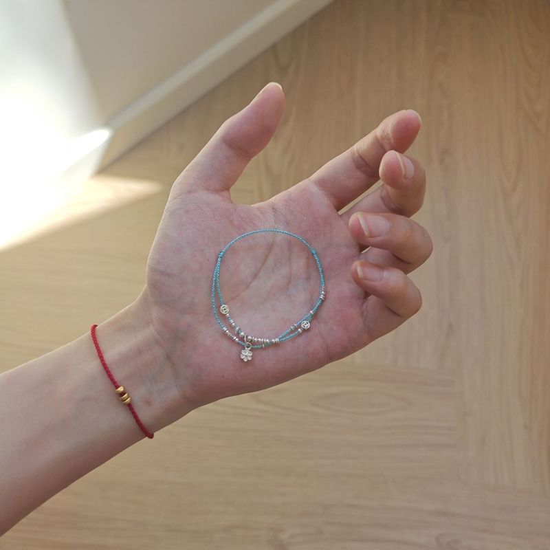 Hohsu Original ·'Tingying' Ultra-Fine 925 Silver Money Flower Fragmented Silver Braided Rope Bracelet Hohsu Original ·'Tingying' Ultra-Fine 925 Silver Money Flower Fragmented Silver Braided Rope Bracelet