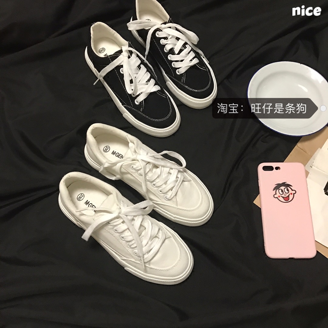 2022 new canvas shoes lesbian street shooting small white shoes students autumn casual shoes ulzzang cloth shoes tide