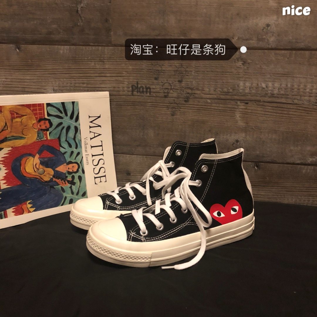 Wangzai 2019 new Korean style ulzzang retro wild love high-top canvas shoes couples men and women trend