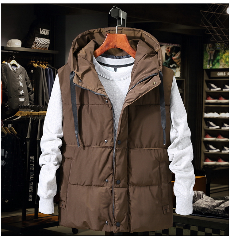 Vest nam phiên bản Hàn Quốc mùa thu đông mới cộng với phân bón XL mùa đông xuống áo vest cotton 200 kg vest nam áo khoác vest nam hàn quốc